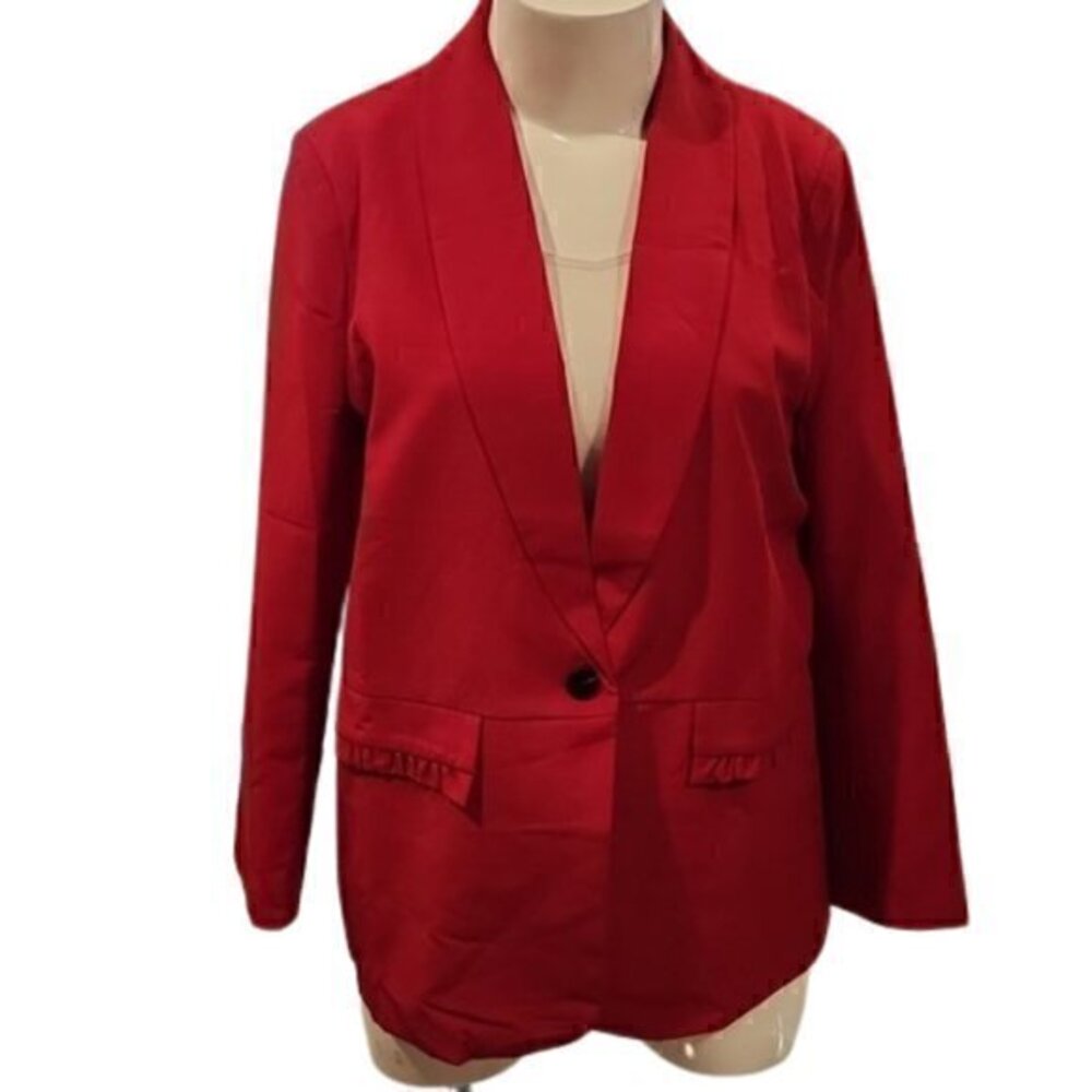 Red 1 Button Blazer - Size 2X